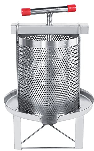 GYZOUKA Manueller Honigextraktor aus Edelstahl, Honigpresse, Wachspresse, Imkereiwerkzeug mit Filternetz, 3 Verstärkte Beine für die Bienenzucht zu Hause