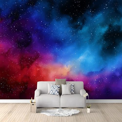 Papel Pintado Panorámico Galaxia Sueño Estrellas 500x280 cm Fotomurales No Tejido, Murales Decoración Póster Pared Personalizado 3D Para Salón Dormitorio