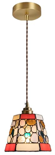 Lámpara Colgante de vitral, Mini araña de Cristal de Estilo rústico Antiguo para Isla de Cocina, Comedor, Pasillo, barroca, Ajustable con Empalme Colorido