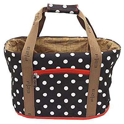 FI23 Einkaufskorb, Integrierte Schutzabdeckung, 42 x 27 x 26 cm, Ca. 20 Liter, Ergonomische Form, Shoppers' Delight, Polka Dots, Schwarz/Weiß, 84110-2