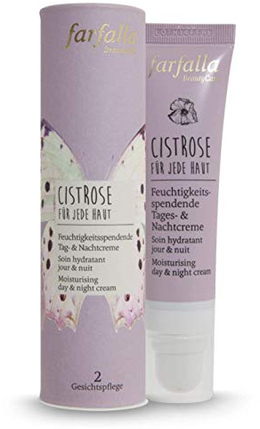 farfalla Cistrose Feuchtigkeitscreme - 30ml - Tages- & Nachtcreme für alle Hauttypen - 100% zertifizierte Naturkosmetik mit Aloe Vera - Vegan & Dermatologisch getestet