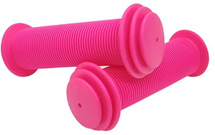 BlingKingdom 2pcs Bike Handlebar Grips, Non-Slip Soft Rubber Cycling Grips for Universal Bikes, Mountain Bikes, Scooters, Balance Bikes, Folding Bikes (Pink)