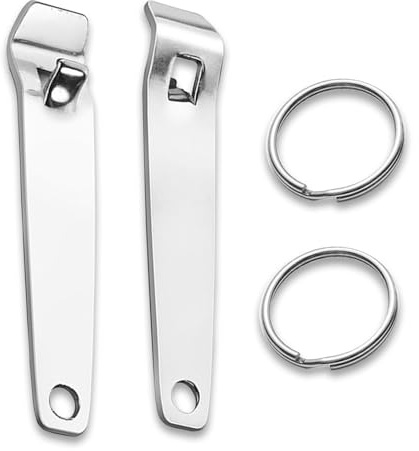 UBRAVE 2 Pcs Mini Bottle Openers Keys,Oral Liquid Vial Manual Can Opener Tool,Multi-Function Mini Can Opener for Home,Pub,Party,BBQ, Beer Lover,Daily Use,Silver