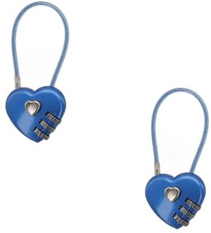 2 lucchetti a combinazione, mini lucchetto a 3 cifre, lucchetto a forma di cuore, lucchetto con password, senza chiave, ripristinabile, da viaggio, per zaini, armadietti da palestra, Hasp, custodia