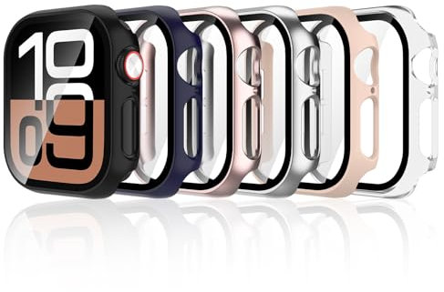 Dilhvy 6 Stück hülle Kompatibel mit Apple Watch Series 10 42mm Schutzhülle, Hard PC Cover Case Schutzfolie Vollständige Abdeckung Stoßfestes Displayschutz zubehör für iWatch Series 10