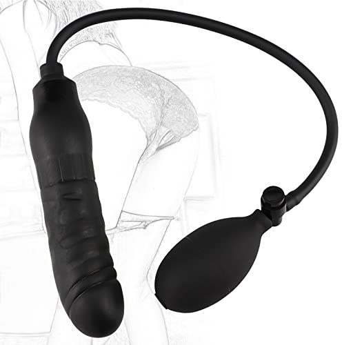 DstoLusre Consolador inflable grande y suave de silicona con bomba, globo y válvula de liberación, tapón anal inflable, juguete sexual BDSM for hombres y mujeres
