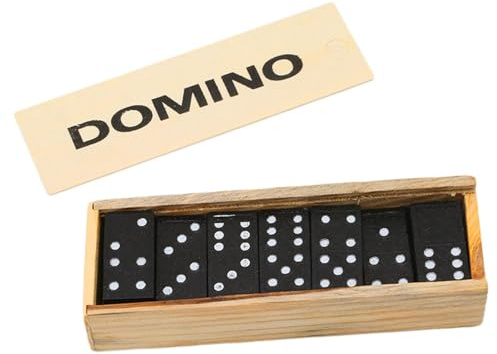 Générique Ensemble Dominos - 28pcs Compact Travel Domino Set | Jeu Classique Double Six Londres Adapté Aux Soirées Familiales, Divertissements De Voyage Et À La Table Traditionnelle