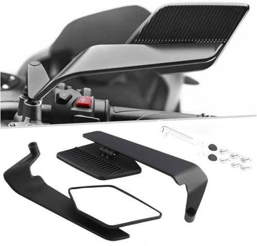 Motorbike Side Mirrors For Ducati Multistrada Enduro Pro/V2 V4/V4 S Sport 1A,Aluminium Alloy Adjustable Anti-Glare Stealth Wind Wing Motorcycle Rearview Handlebar Mirror Accessories