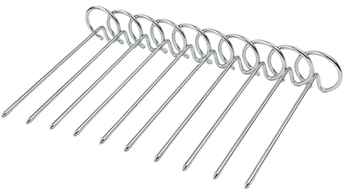 SiaBiced Juego de 10 Brochetas para Kebab, Barbacoa, Verduras. Brochetas Metálicas Y Fáciles de Limpiar, Ideales para Acampar Al Aire Libre,