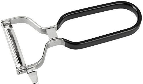STANLEY ROGERS – Pela verdure Julienne con manico ergonomico premium Soft Grip, acciaio inox, gomma, 12 cm, lama super affilata, (colore: nero e argento), quantità: 1 pezzo.