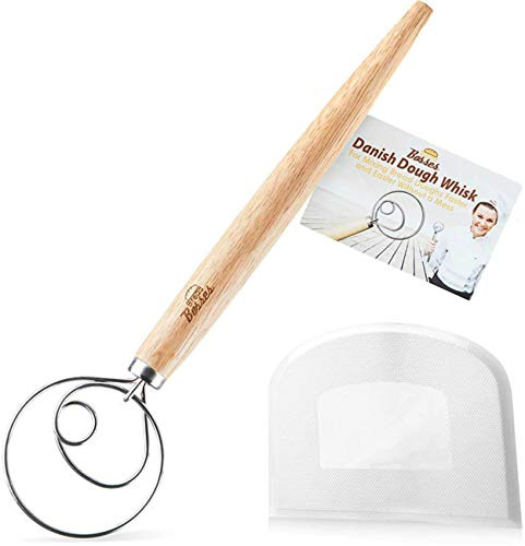 Bread Bosses Danish Dough Whisk Bread Mixer - Hook Dutch Pizza Dough Making Bread Mixer Whisk Hooks Accessories Wisks
