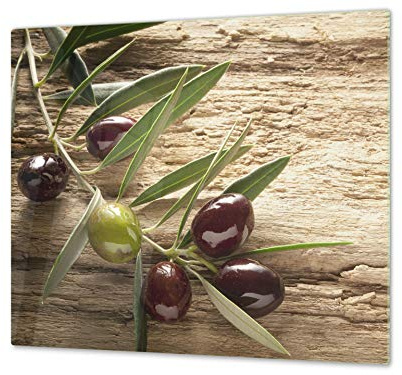 Tabla de cocina de vidrio templado - Tabla de cortar de cristal resistente – Cubre Vitro Decorativo – UNA PIEZA (60 x 52 cm) o DOS PIEZAS (30 x 52 cm); D07A Frutas y verduras