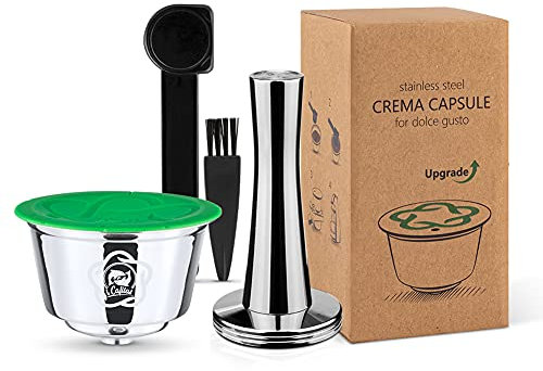 i Cafilas Kapsel Milchaufschäumer für Dolce Gusto kapsel wiederverwendbar,Dolce Gusto kaffeekapsel Edelstahl nachfüllbar Kaffeekapselfüllung, Ersatz für Nescafé