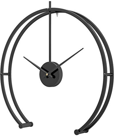 Funtabee - Große minimalistische Wanduhr - 50 cm, Originelles Geometrisches Design, Ideal für Wohnzimmer, Küche, Esszimmer, Büro, Hotel, Moderner Stil, Geräuschlos, Kein Ticken, Schwarz