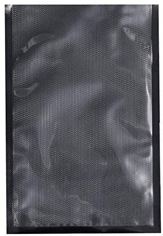 Vakuumbeutel 20 x 30 cm - 50 Stück - schwarz, einseitig transparent - passend für Vakuumiergeräte anderer Fabrikate - mit grober, geriffelter Struktur