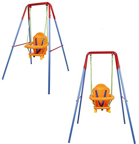 TureFans 1/2PCS, babyschaukel, schaukelgestell Outdoor, Mit Eisenrahmen, geeignet für Babys unter 3 Jahren, verwendet in Gärten und Spielplätzen (2PCS)