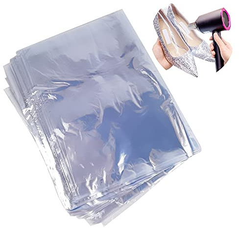 Schrumpffolienbeutel，Transparent Shrink Wrap Film Schrumpfbeutel für Schuhe Für Verpackung, Geschenke, Korb und selbstgemachte DIY-Projekte (100PCS 25 * 40cm)