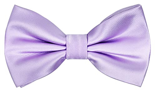 Alizeal Mens Solid Color Adjustable Bow Ties, Lilac