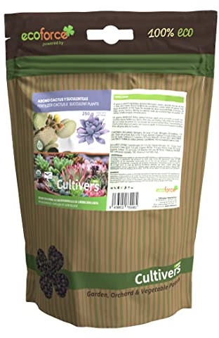 CULTIVERS Cactus Sukkulenten- und Sukkulentendünger 250 g. Langsamer und kontrollierter organischer Dünger. 100% biologischer und veganer Ursprung