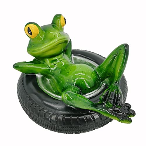 Yinghesheng Teichdekorationen Outdoor Froschfiguren - Teich-Schwimmdeko Frosch Ornament Gartenskulptur, Miniatur-Froschfiguren, Fischteich, schwimmende Dekoration, Außendekoration,B