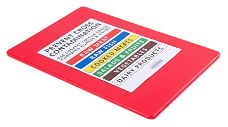 BAKI Commercial Plastic Cutting Board 18 x 12 x 0.5 inch (Red)