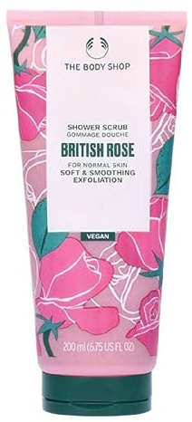 The Body Shop British Rose SHOWER SCRUB 200ml (Soft & Smoothing Exfoliator)