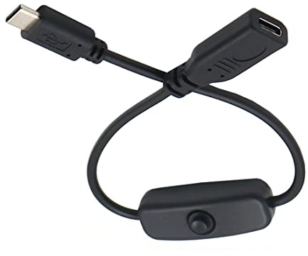 chenyang USB C Netzschalter Verlängerungskabel USB C Stecker auf Buchse mit An/Aus Netzschalter DC 5V Strom Verlängerungskabel für Laptop Tastatur Raspberry Pi 4B