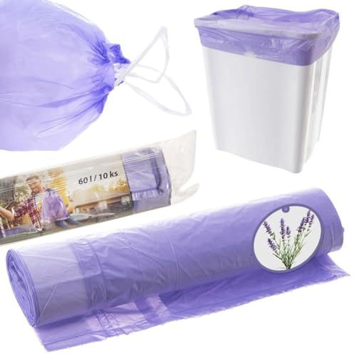 Duft-Müllbeutel Müllsäcke Müllbeutel Abfallsäcke mit Lavendelduft 60 L 10 Stk.