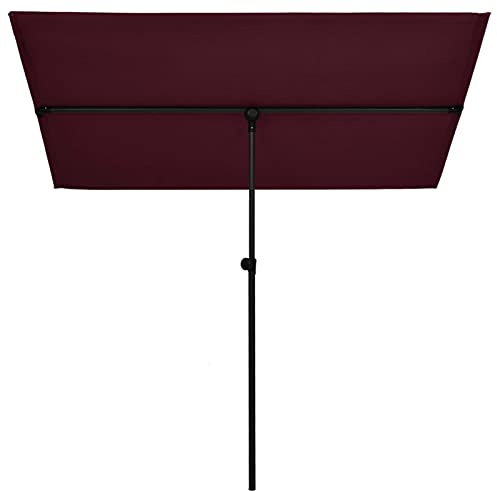 Gecheer Ombrellone,Parasole,da Esterno,Rosso Bordò,Palo in Alluminio,Pieghevole,Portatile,200x150 cm,Ombrellone da Spiaggia,Ombrellone da Mare,per Terrazzo,da Patio,da Piscina,Ombrellone da Sole