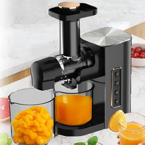 Cold Press Juicer Machine,150w Easy To Clean Slow Masticating Juicer Extractor For Veggies And Fruits, 90% Juice Yield High Nutrient And Vitamin, Quiet Motor & Reverse Function& 2 Speed,Black