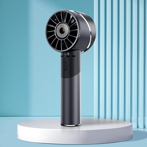 Wastou Ventilatore portatile, USB ricaricabile Turbo Fan portatile, 2600mAh batteria mini ventilatore personale, piccolo ventilatore a mano tascabile per viaggi campeggio all'aperto (Nero)