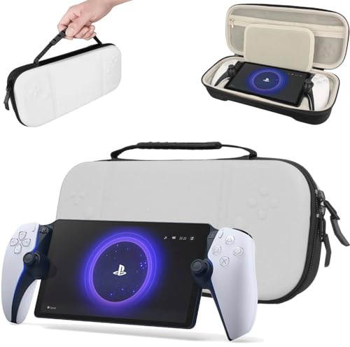 TECHGEAR PS Portal Case, Hard Protective Carry Travel & Storage Case Cover Compatible with Sony PlayStation Portal Remote Player & Accessories [Black / White]