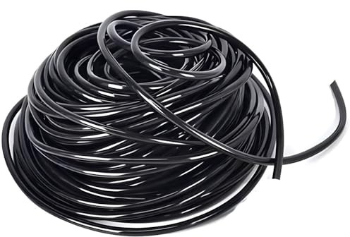 zefulr Garden Hose Pipe, 15m PVC Irrigation Hose, 4mm ID, 7mm OD, Black