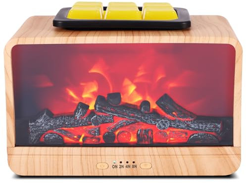 Lampade Profumate, Lampada Diffusore Oli Essenziali con Effetto Fiamma, 3 Livelli di Oscuramento, Tempistica, Lampada a Candela Profumataper Casa per Ufficio,Camera da Letto, Regali di Compleanno