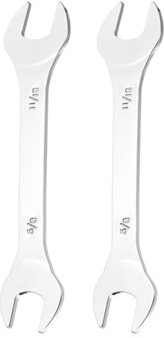 sourcing map 2pcs Thin Open End spanners SAE, 5/8x11/16 Inches, Slim Wrench Tool for Tight Spaces Repair