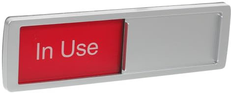 OFFSCH Silver Toilet Vacant Occupied Slider Signboard, Engaged Door Sign for Restroom Privacy, Sliding Status Indicator for Office and Public Bathroom Use