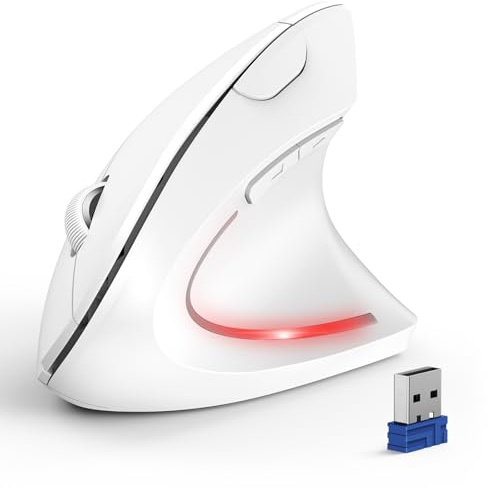 TECKNET Ergonomische Kabellose Bluetooth Maus - Vertikale Wireless Mouse mit 3 Gerät (BT+BT+USB), Optisch Leise Maus mit 6 Einstellbare DPI für Laptop/PC/Mac/Tablet/iPad(Win/Android/iOS), 6 Tasten