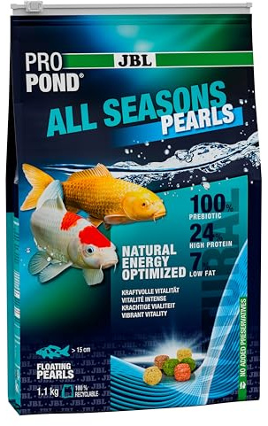 JBL PROPOND All Seasons Pearls 1,1 kg (6 L) | Cuentas 4 Estaciones para Todos los Peces de Cuenca | Alimentación Saludable y equilibrada | Flotantes | a Partir de 10 °C