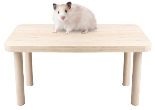 Sporgo Hamsterplattform: Hamsterplattform aus Holz, Hamsterzubehör, Käfig, Spielpodium für Zwerghamster, Kletterplattform aus Holz für Hamster