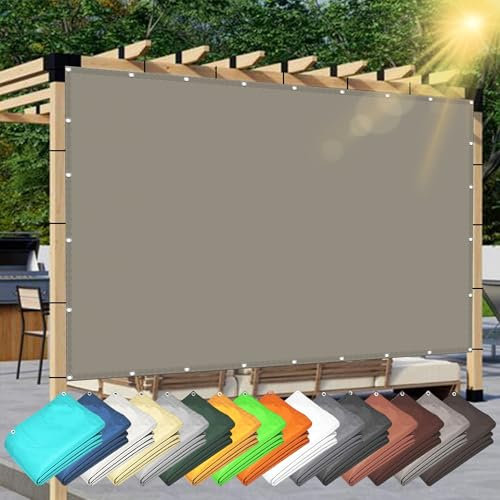 Vela Ombreggiante Rettangolare 3 x 4 m Rettangolare 98% Anti-Uv Tenda da Giardino Antivento con Fune e Occhiellato per Giardino Terrazza, Tortora
