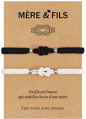 VGWON 2PCS Bracelets Parent‑Enfant, Cadeau pour Maman Fille Papa Fils | Cadeau Original Utile pour Anniversaire, Rentrée Scolaire, Fête des Mères, Fête des Pères, Noël