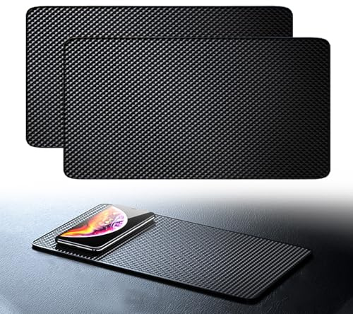 Poraceous 2 Pezzi Tappetino Antiscivolo Auto, Tappetino Adesivo in Silicone per Cruscotto Auto, Tappetinos Cruscotto Autos, Tappetinos Antiscivolo Autos Cruscottos, Tappetini Macchina(27X15 cm)