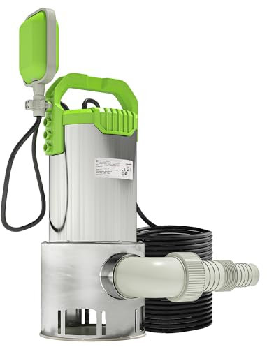 Outsunny 1100W Submersible Water Pump for Dirty/Clean Water, 18500L/H Electric Sump Pump with Float Switch, Drain Water from Garden Pond, Hot Tub, Ditches, Portable and Lightweight, Green