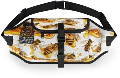 Tiveruda Farmhouse Honey Bee Treat Pouches for Pet Training Walking Accessories Waterproof Dog Treat Pouch Fanny Pack with Belt Pocket for Poop Bag Dispenser Bowl
