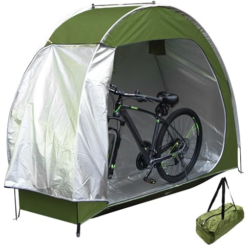 Bike Tent UV-Proof Waterproof Oxford Bike Shed Portable Storage Tent Built-In Storage Pockets and Ventilation Windows Covers for Outside