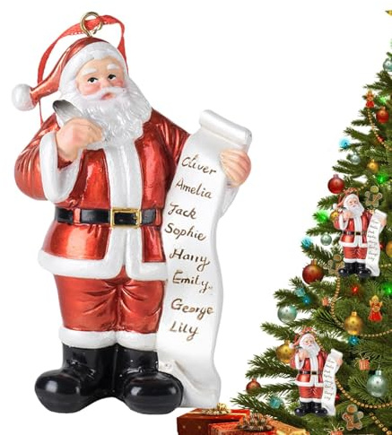 Figura di Babbo Natale – Ornamento festivo da tavolo con design classico festivo, statuetta di Babbo Natale fatta a mano per decorazione 'albero di Natale, esposizione stagionale della casa