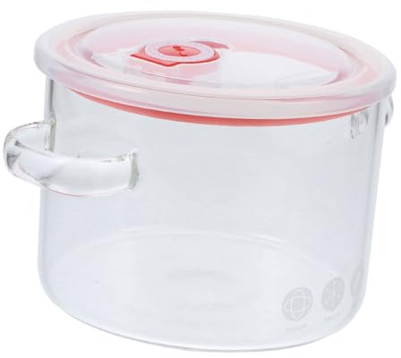 TOYANDONA Casserole Verre Borosilicate Double Poignée Faitout pour Nouilles et Soupe Cuisson Résistante Chaleur Pot à Mijoter pour Cuisine Maison