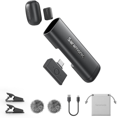 Saramonic Air SE Wireless Mini Microphone for iPhone 17/16/15 & Android, 48kHz/24-bit, AI Noise Cancellation, Clip on Content Creator Microphones for Interview YouTube TikTok Podcast Vlogging