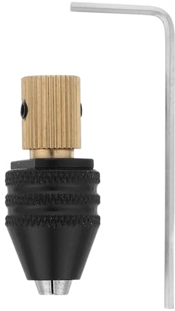 CLISPEED Mandril Pequeño sin Llave para Taladro Eléctrico, Portabrocas Metálico de Pinza de 3,17 Mm, Adaptador Hexagonal de Tres Mordazas para Herramientas Rotativas y Manualidades