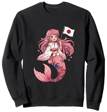 Princesa Japonesa de Sirena Sakura – Bonito Recuerdo de la Bandera de Japón Sudadera